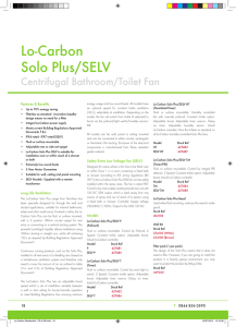 Lo-Carbon Solo Plus/SELV - Vent-Axia