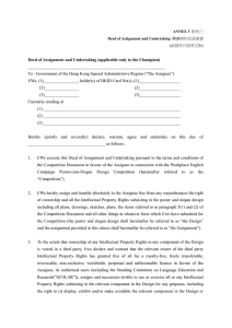 Deed of Assignment and Undertaking (applicable only for