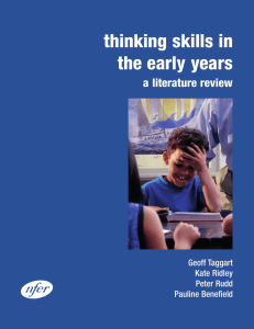 Thinking skills in the early years