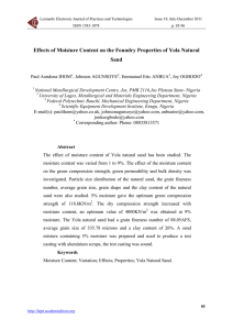 Effects of Moisture Content on the Foundry Properties of Yola