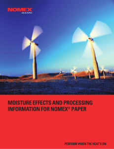 moisture effects and processing information for nomex