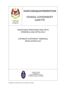 Tribunal Hak Cipta - Intellectual Property Corporation of Malaysia