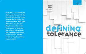 Defining tolerance - unesdoc