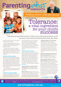 Tolerance: a vital ingredient for your child`s success`