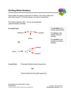 Dividing whole numbers