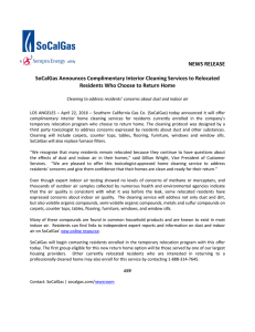 SoCalGas to Offer Complimentary Interior Cleaning Services to
