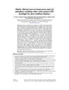 Highly efficient narrow-band green and red phosphors enabling