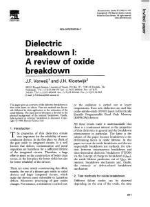 Dielectric breakdown I: A review of oxide breakdown