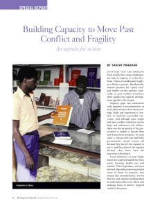Building Capacity to Move Past Conflict and Fragility