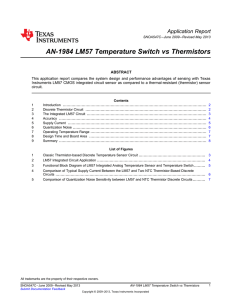 AN-1984 LM57 Temperature Switch vs Thermistors (Rev. C)