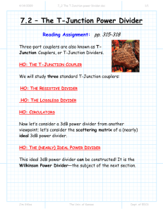 7.2 – The T-Junction Power Divider