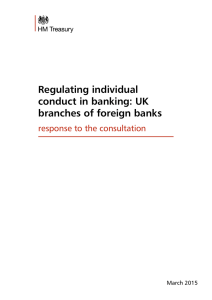 Regulating individual conduct in banking: UK branches of