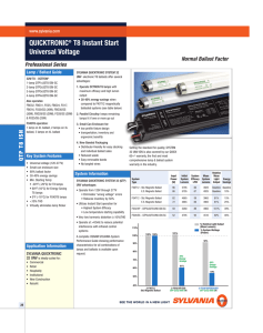 QUICKTRONIC® T8 Instant Start Universal Voltage