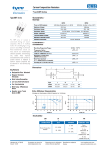 Carbon Composition Resistors - Type CBT Series - Tyco