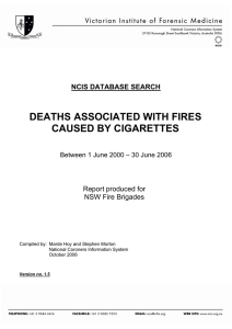 Deaths associated with fires caused by cigarettes