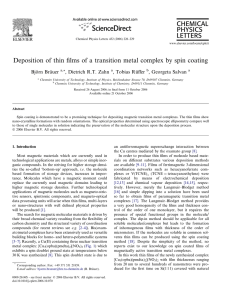 Deposition of thin films of a transition metal complex