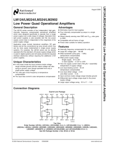 LM124/LM224/LM324/LM2902 Low Power Quad Operational