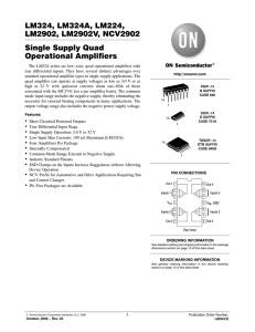 LM324, LM324A, LM224, LM2902, LM2902V, NCV2902 Single