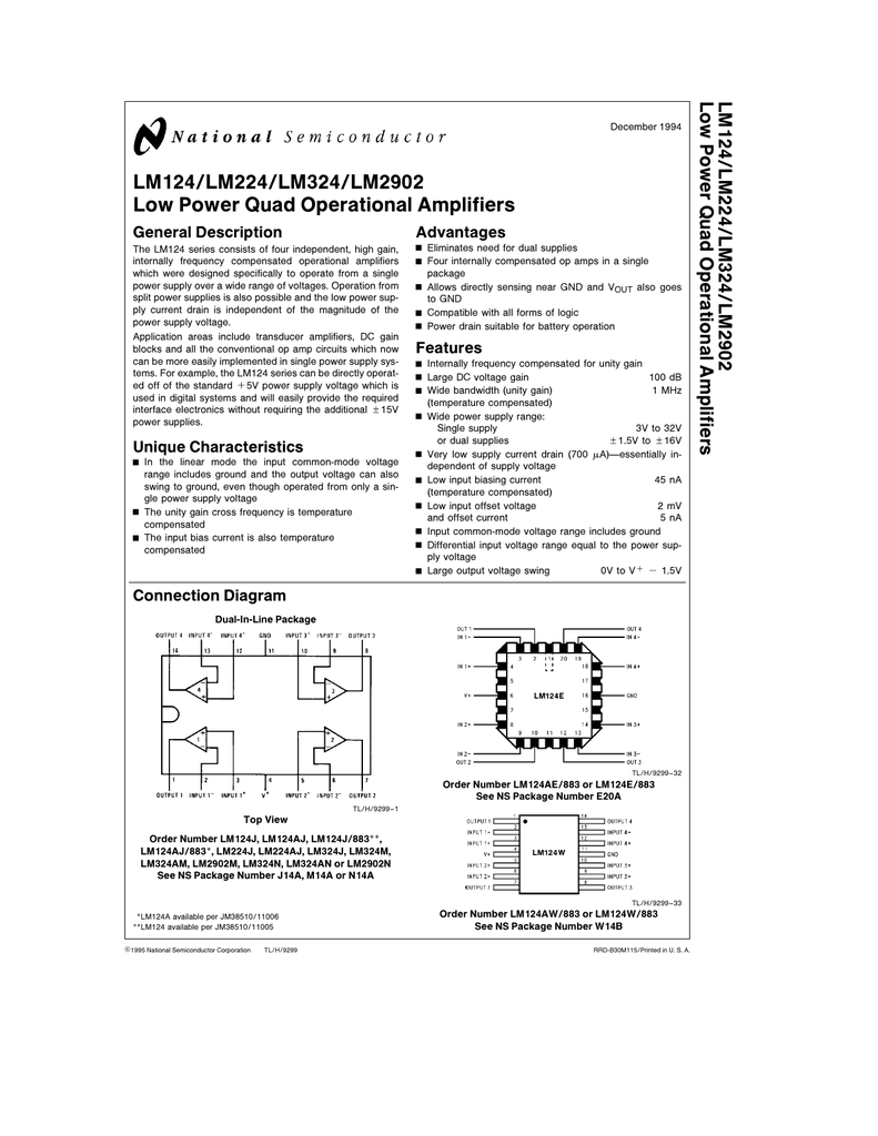 Lm324 datasheet на русском схема включения