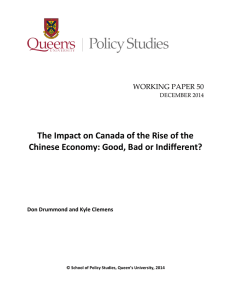 The Impact on Canada of the Rise of the Chinese Economy: Good