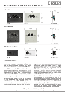 ME-1 SERIES MICROPHONE INPUT MODULES