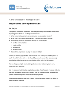 Help staff to develop their skills