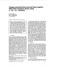 Voltage-controlled three terminal GaAs negative differential