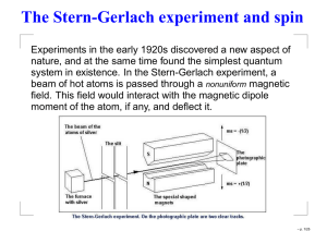 The Stern-Gerlach experiment and spin - www
