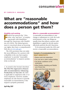 What are “reasonable accommodations”