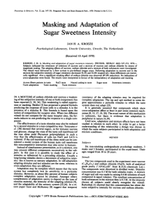 Masking and Adaptation of Sugar Sweetness Intensity