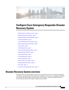 Configure Cisco Emergency Responder Disaster Recovery System