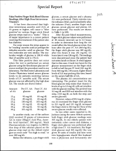 False Positive Finger Stick Blood Glucose Readings