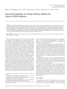 How the probability of a false positive affects the value of DNA