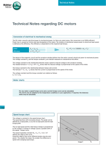 Technical Notes regarding DC motors