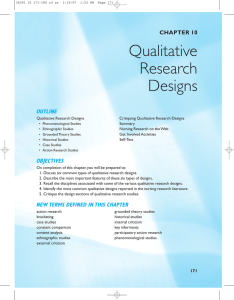 Chapter 10 - Qualitative Research Designs