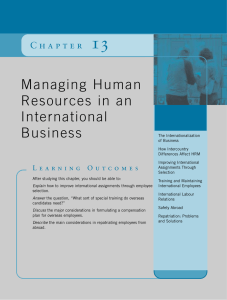Managing Human Resources in an International Business