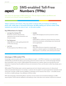 SMS-enabled Toll-Free Numbers (TFNs)