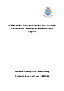 ACPO Position Statement: dealing with Prepared Statements in