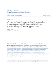 Corporate Social Responsibility/Sustainability Reporting Among the