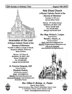 August 14, 2016 - Holy Ghost Parish