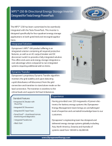 MPS™-250 Bi-Directional Energy Storage Inverter Designed for