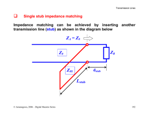 Single stub impedance matching Impedance matching can be