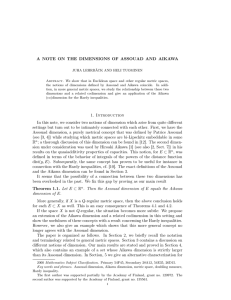 A NOTE ON THE DIMENSIONS OF ASSOUAD AND AIKAWA 1