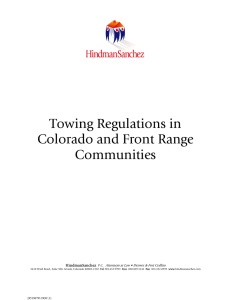 Towing Regulations in Colorado and Front