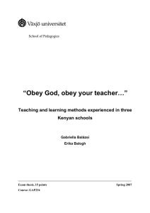 Obey God, obey your teacher…