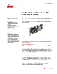Sun Storage 6 Gb SAS PCIe RAID Host bus adapter Data