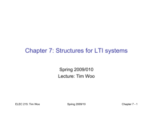 Chapter 7: Structures for LTI systems