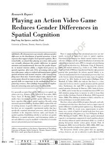 Playing an action video game reduces gender differences in spatial