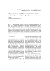 Influence of corrosion-related degradation of mechanical properties