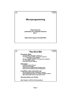 Microprogramming The DLX ISA